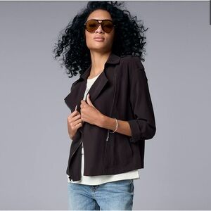 NWT Vera Wang Soft Moto Jacket